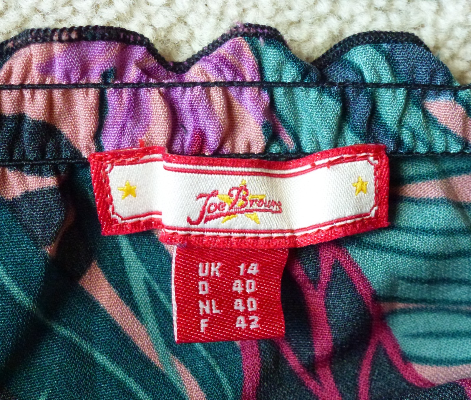 Joe Browns Size 14 Long Mid Axi Tiered Fit and Flare Dress Pink Green Floral