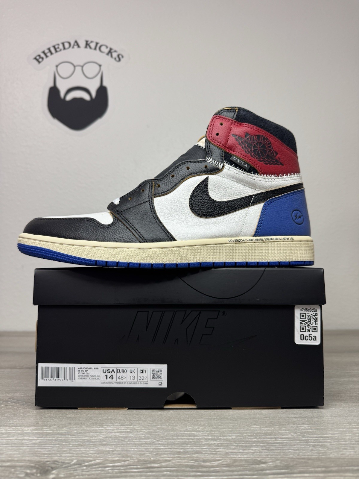 Size 14 – Jordan 1 Retro High OG Fragment x Union LA Men’s IO7847-002 Brand New