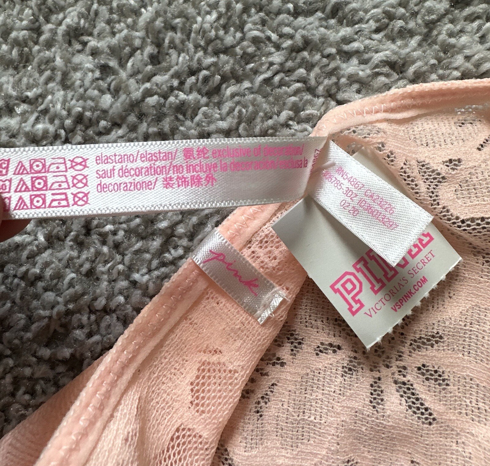 PINK Victoria’s Secret Itsy/Mini Panty Peach Large NWT