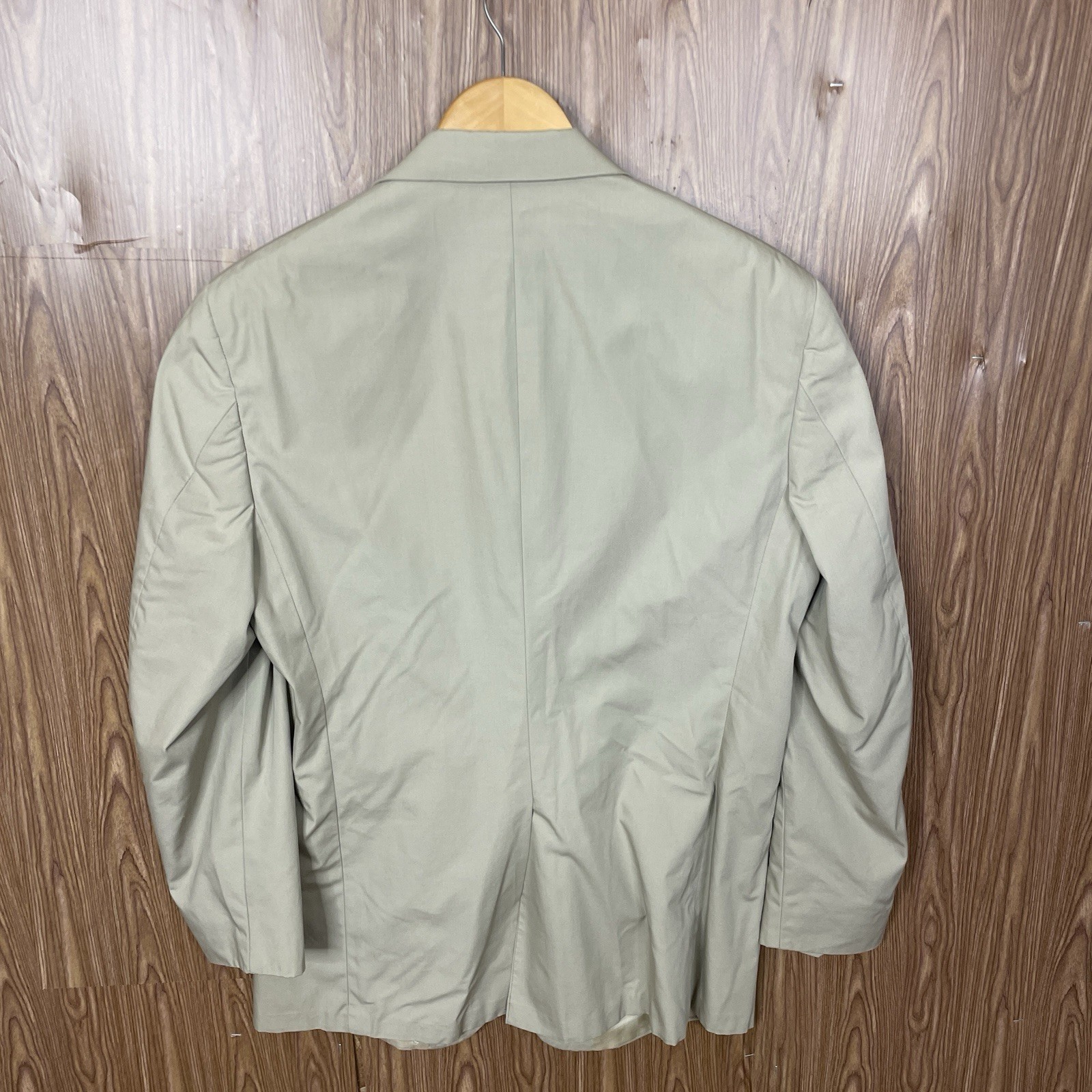 Haspel Blazer Jacket Mens 40R Beige Solid Wool Polyester Vintage USA Made