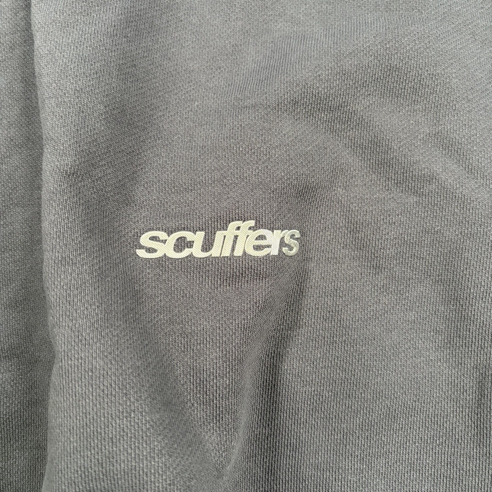 Scuffers Medium Navy Blue Cotton Pullover Hoodie Graphic Print Kangaroo Pocket