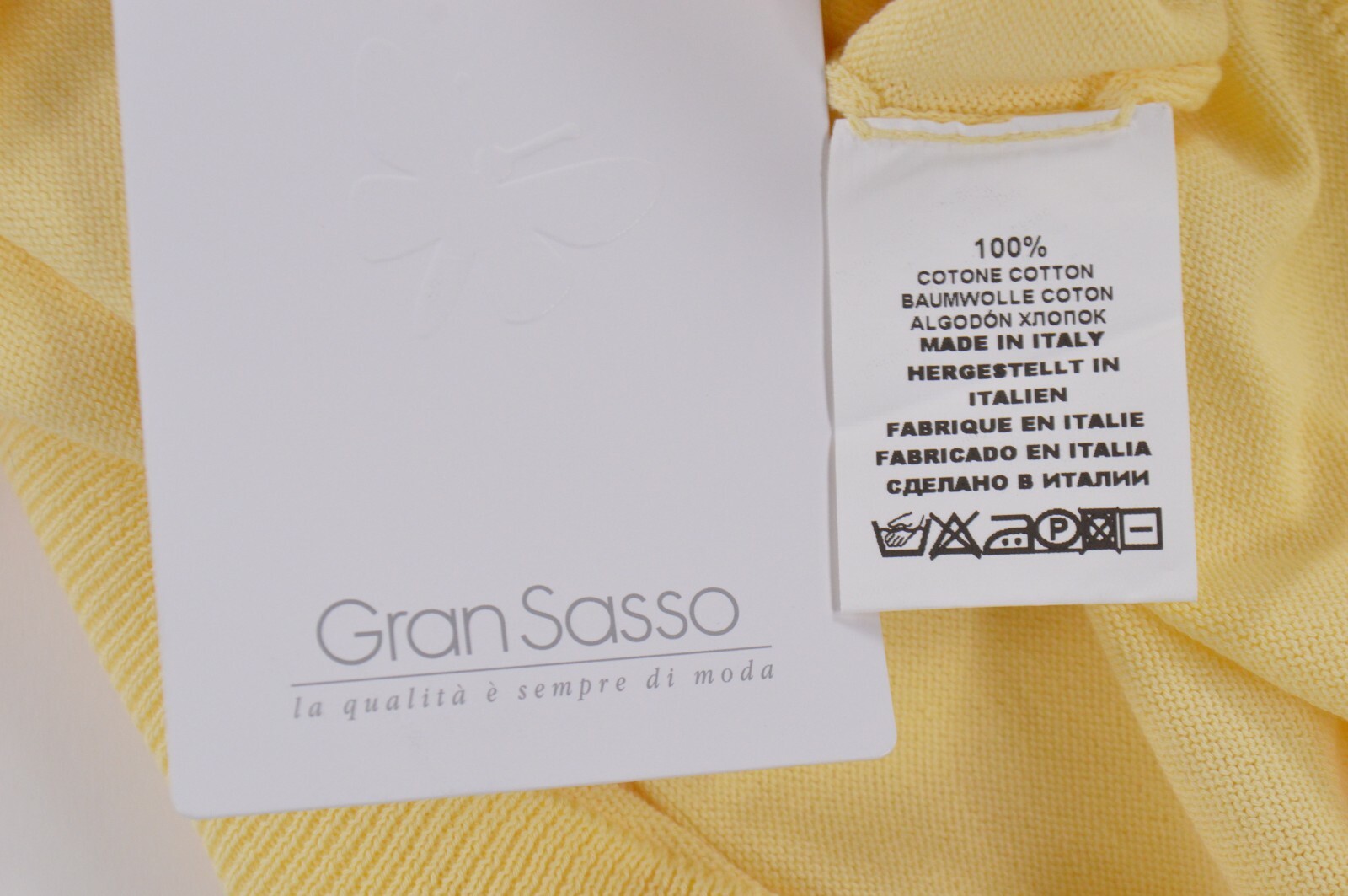 Gran Sasso NWT Polo Shirt Size 50 M in Solid Light Yellow