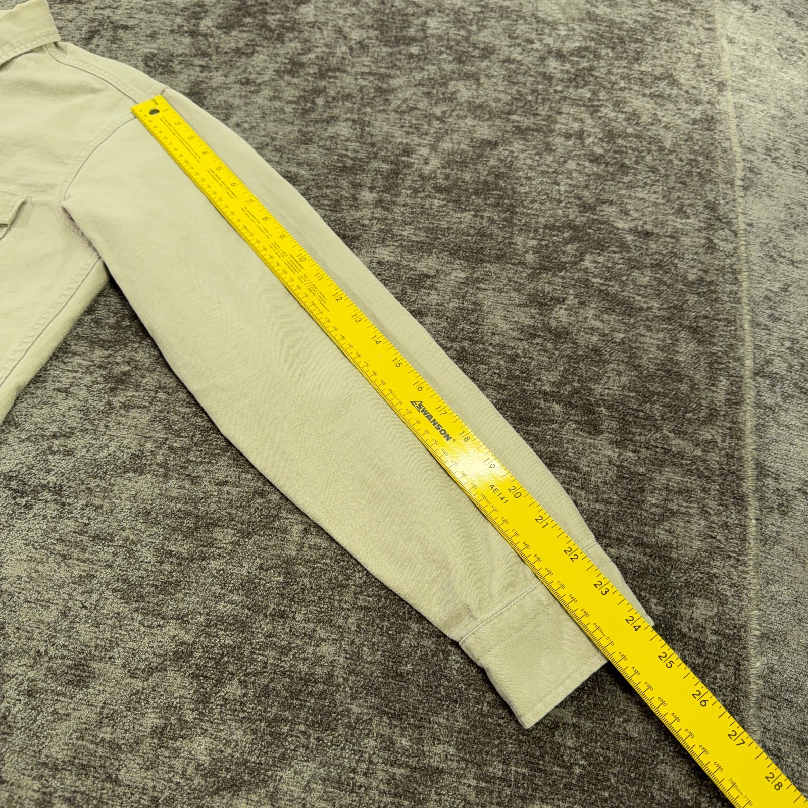 J.Crew Wallace & Barnes Shirt Jacket Men Medium Beige Military Work Chore Canvas