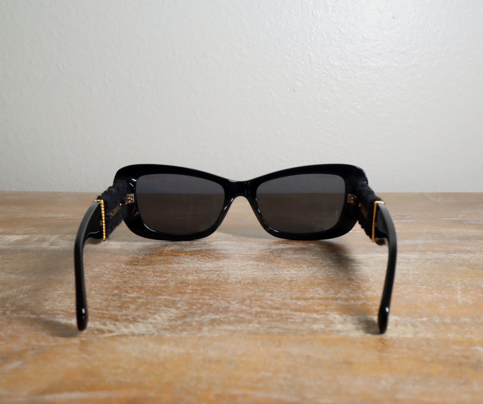 CHANEL CH5514 Rectangle Sunglasses 53mm Black/Gray Lens 100% UV