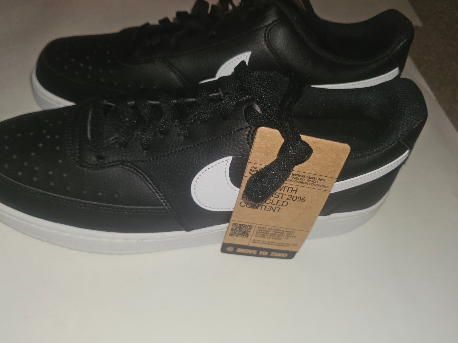 Nike Court Vision Low Next Nature sneakers in black & white. In original box!!