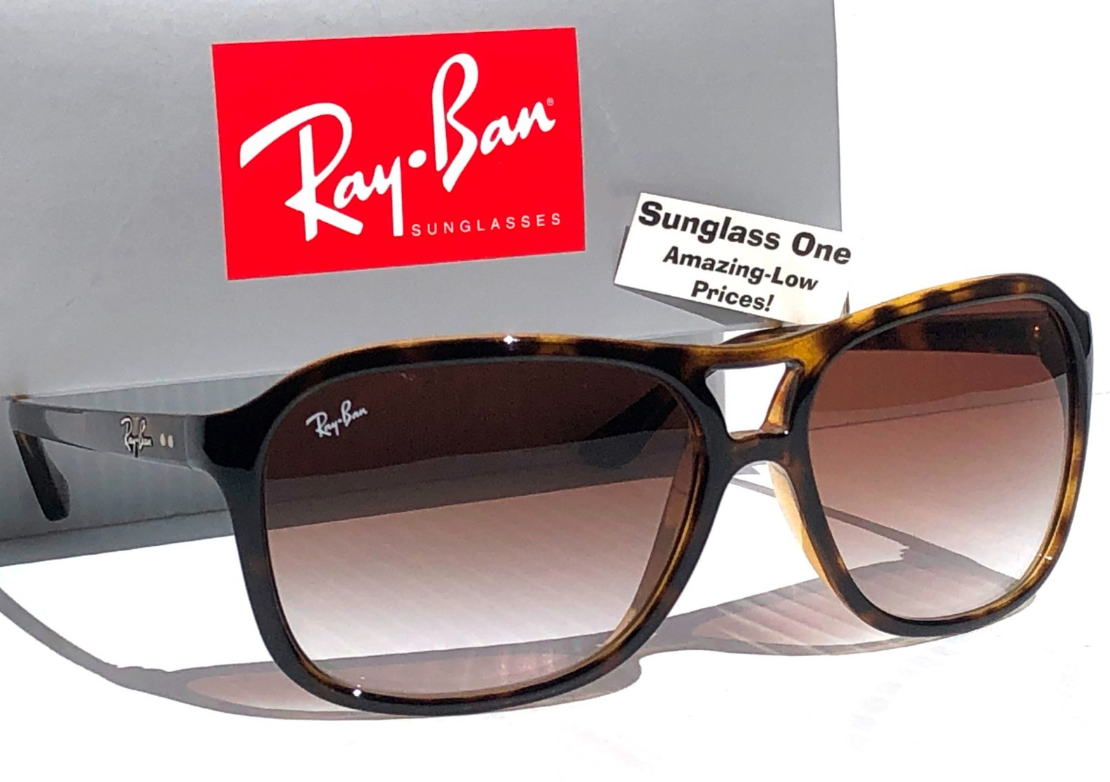 Ray Ban CATS 4000 Light Havana GRADIENT Crystal Brown Sunglass RB 4128 710/51
