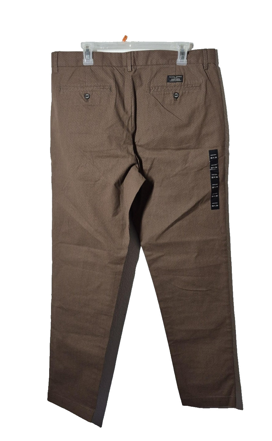 Banana Republic Mason STR Chino Print Pants Mens 35×34 Brown NEW