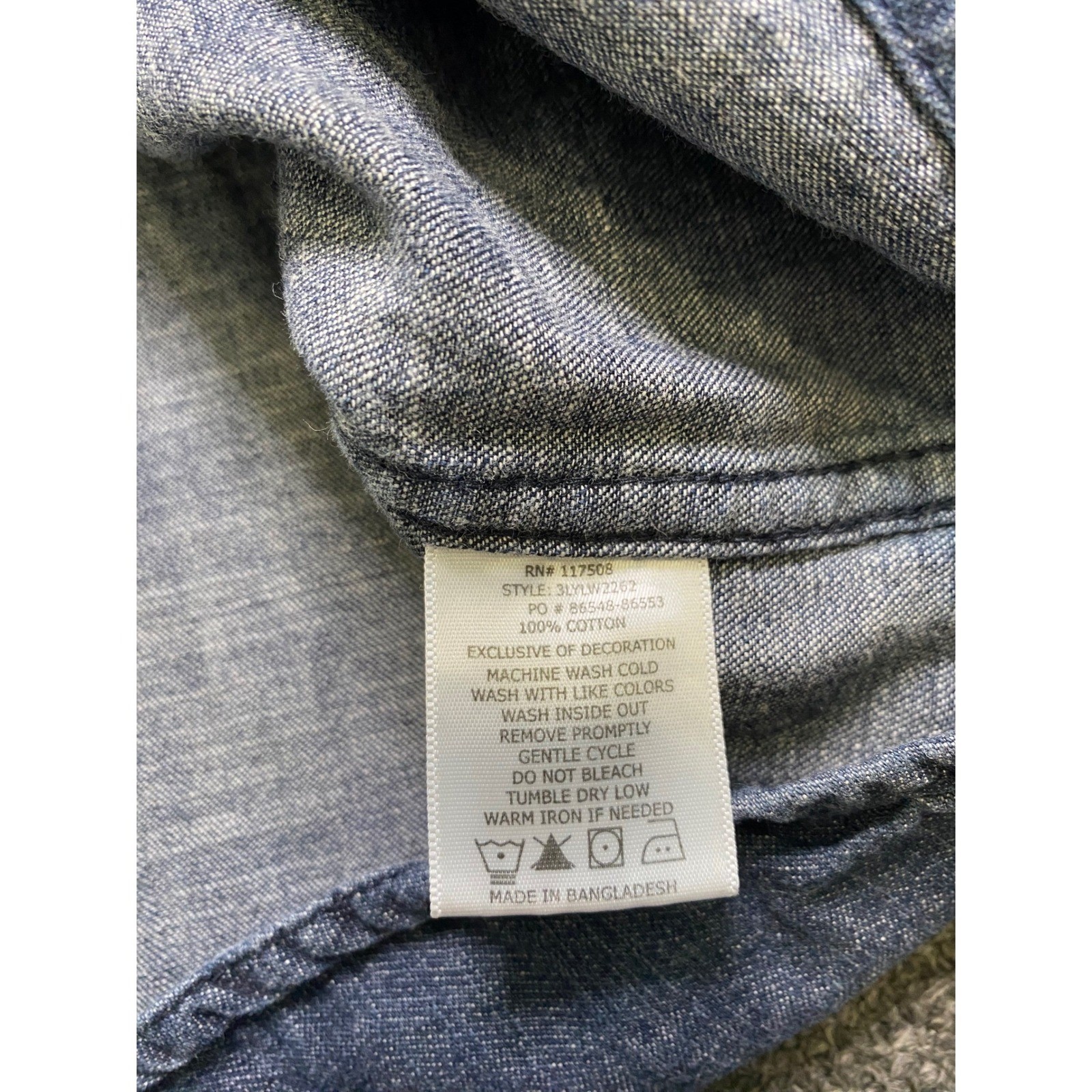 Levi’s Western Pearl Snap Shirt Blue Mens XL Long Sleeve Denim Ranch 3LYLW2262