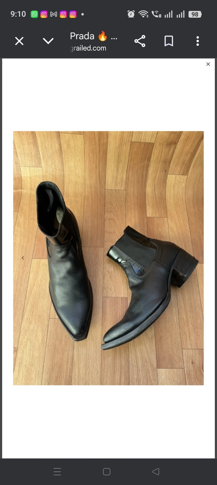 PRADA SPRING / SUMMER 2022 RUNWAY BOOTS SIZE US 10