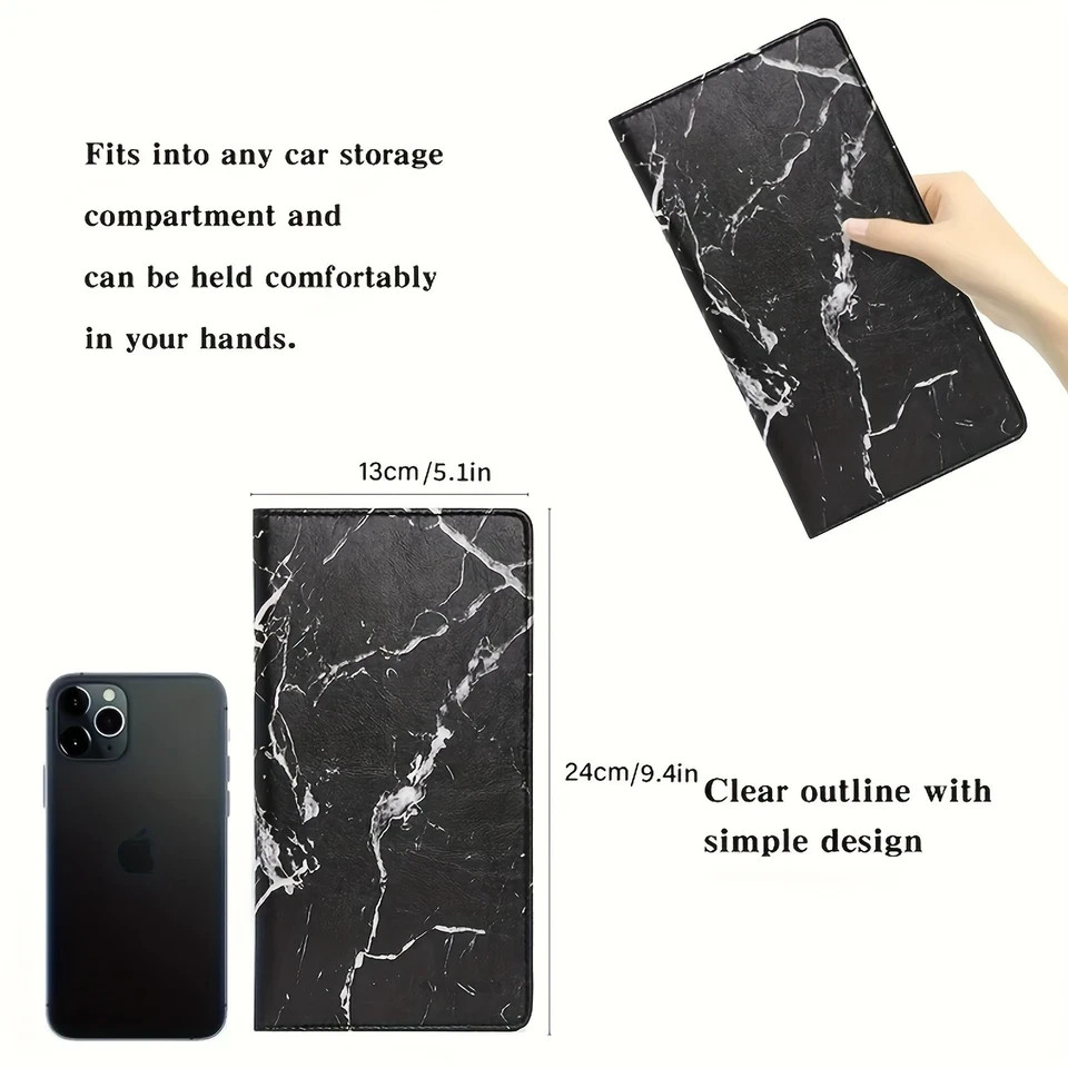 Car Registration & Insurance Card Holder Auto Document Organizer for Glove Box