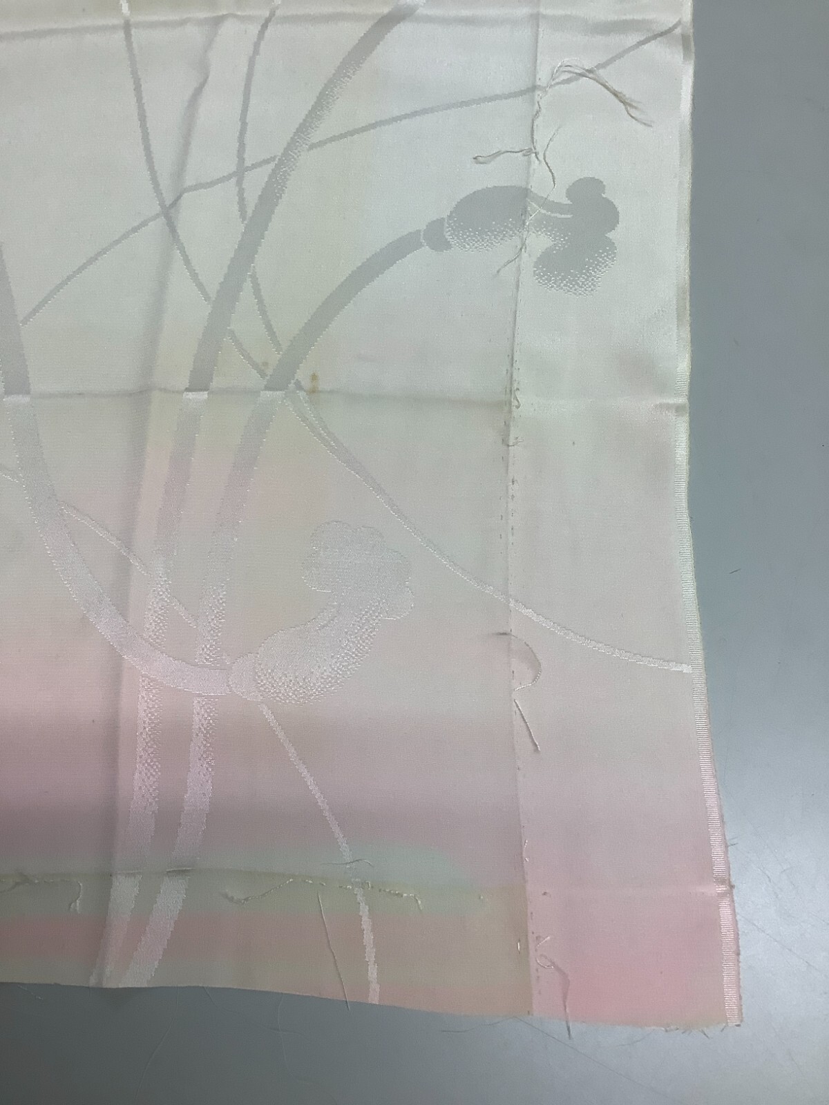 Japanese Vintage Kimono Fabric cloth Boro pink Tradition ivy Dirt 55.5×13.7in