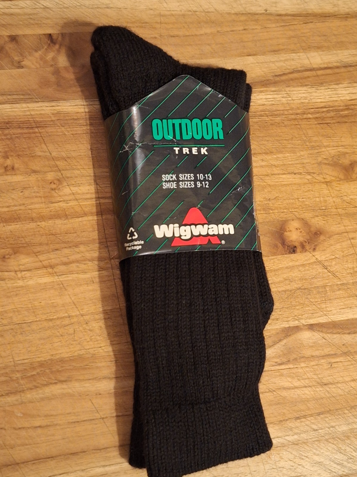 Wigwam Outdoor Trek Wool Blend Men’s Socks L NOS USA Black