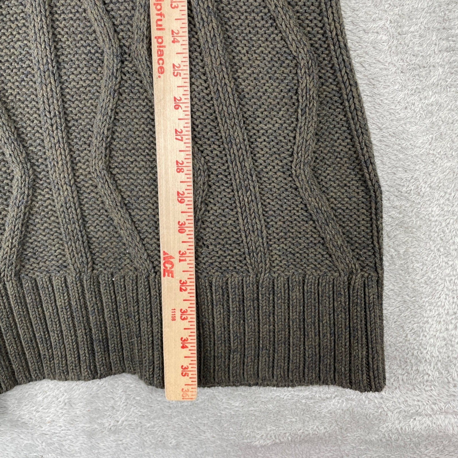 Pendleton Longline Cable Knit Vest Womens Small Brown Cotton Cashmere Open Front