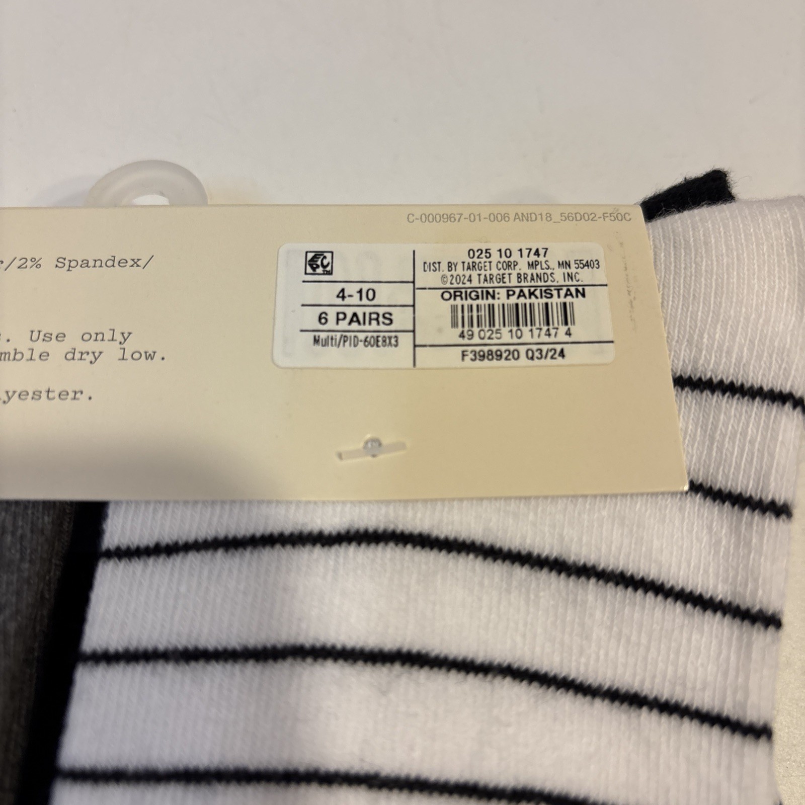 A New Day 6 Ct. ea Cotton Blend Crew Socks Solid & Patterned Size 4-10