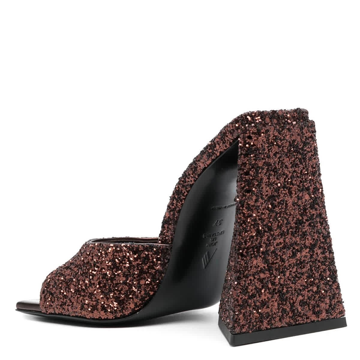 The Attico Ladies Brown Sequins Devon 115 mm Mule
