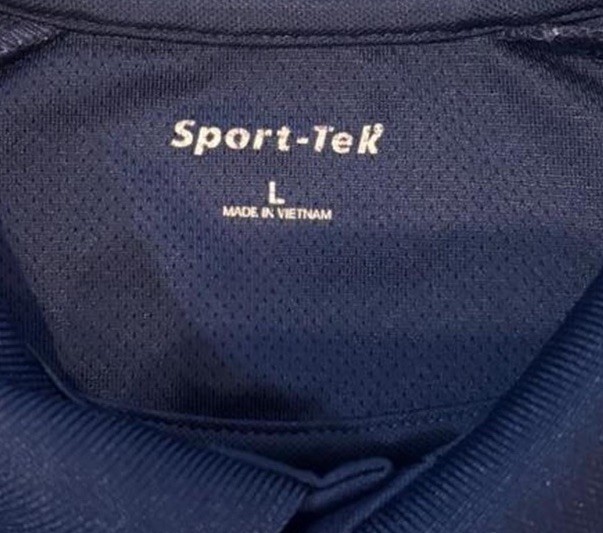 Sport-Tek Men’s L Navy Long Sleeve Mesh Polo Embroidered Logo American Airlines