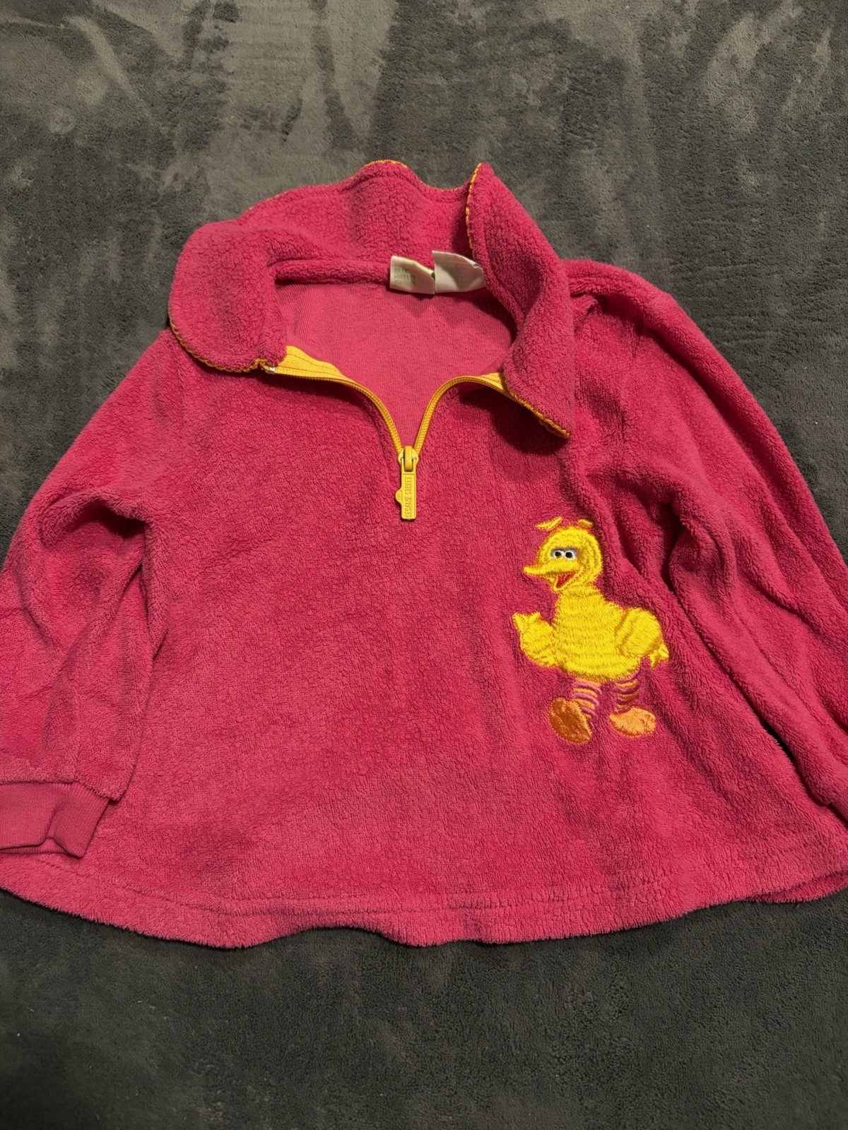 1990s big bird sesame street quarter zip fleece