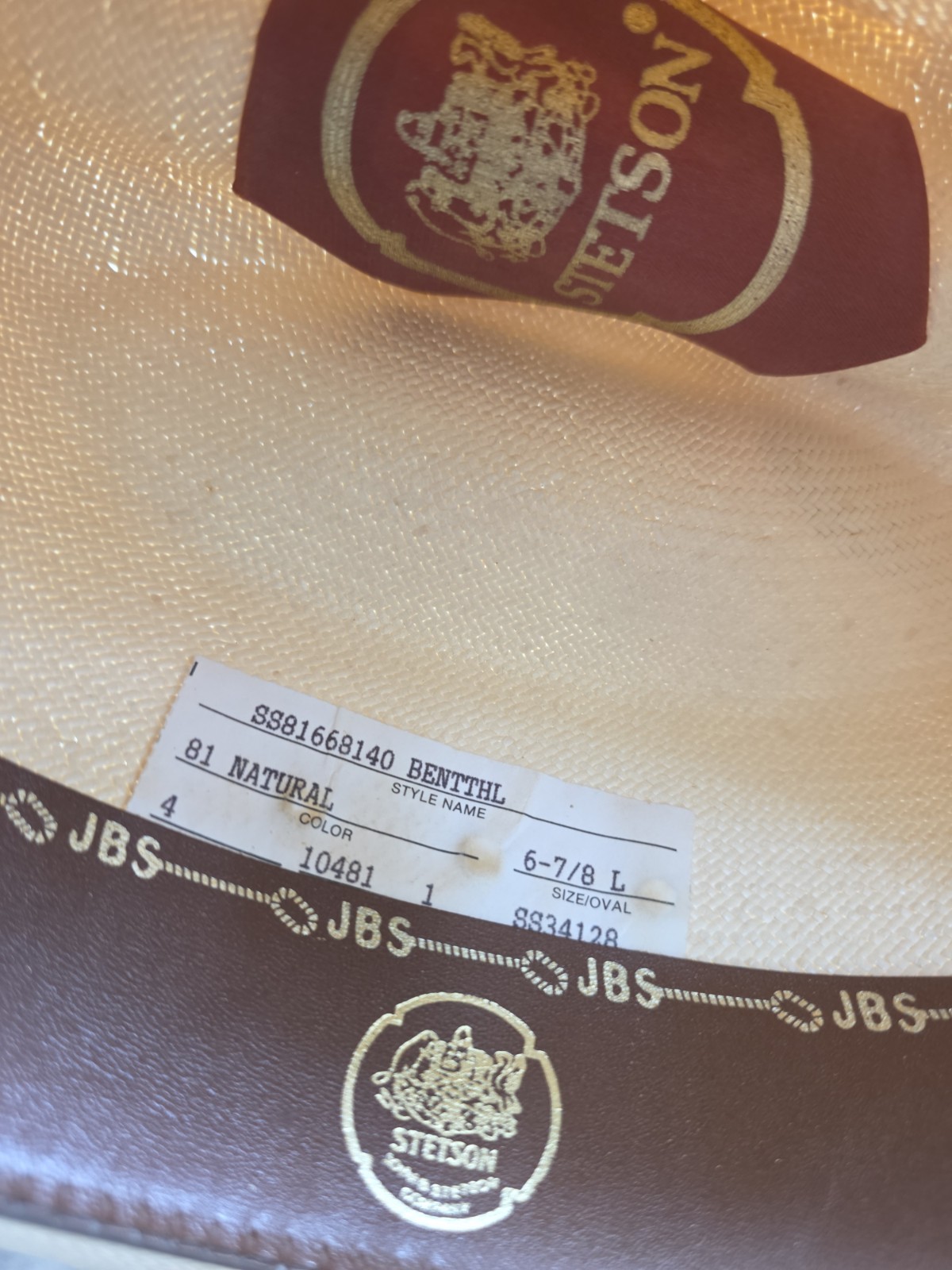 Stetson BENTTHL 8x Size 6 7/8 VINTAGE