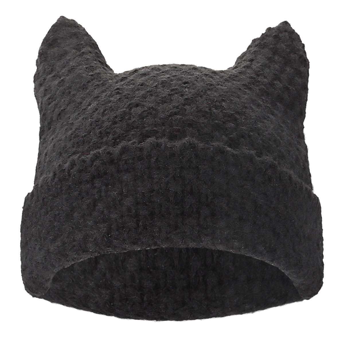 Women Mens Crochet Lovely Cat Ear Beanie Hat Knitted Striped Warm Cap Winter US