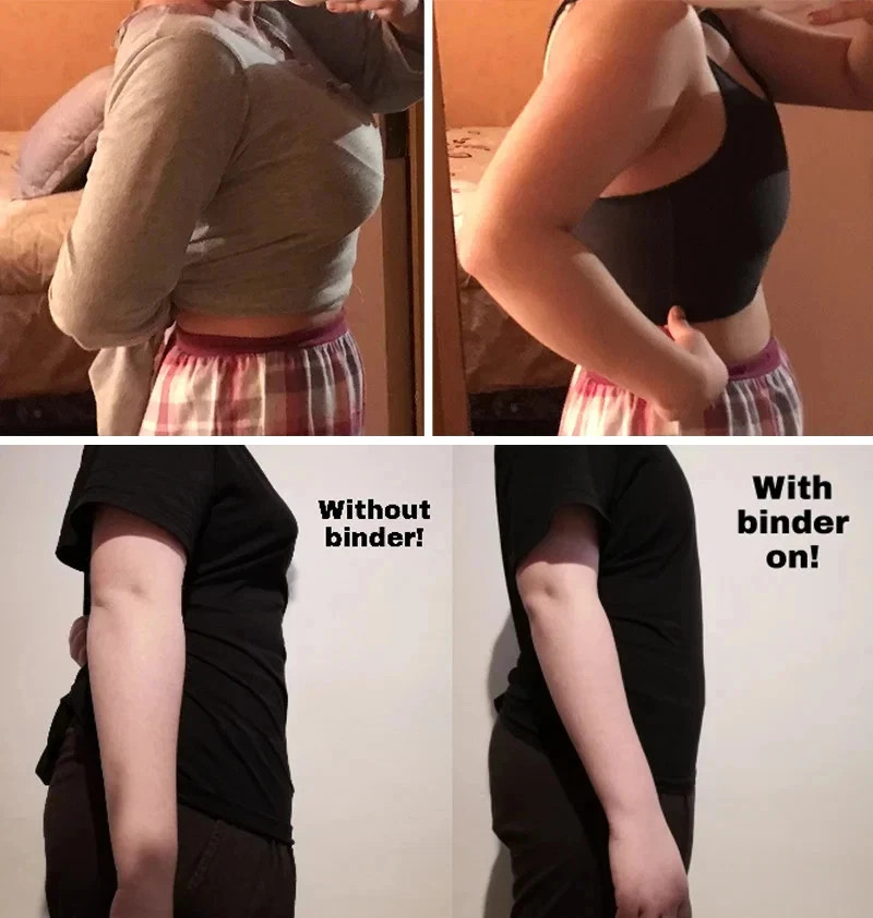 XS 5XL Plus Size Ftm Trans Binder Chest Binders Transboy Tomboy Pull Over.