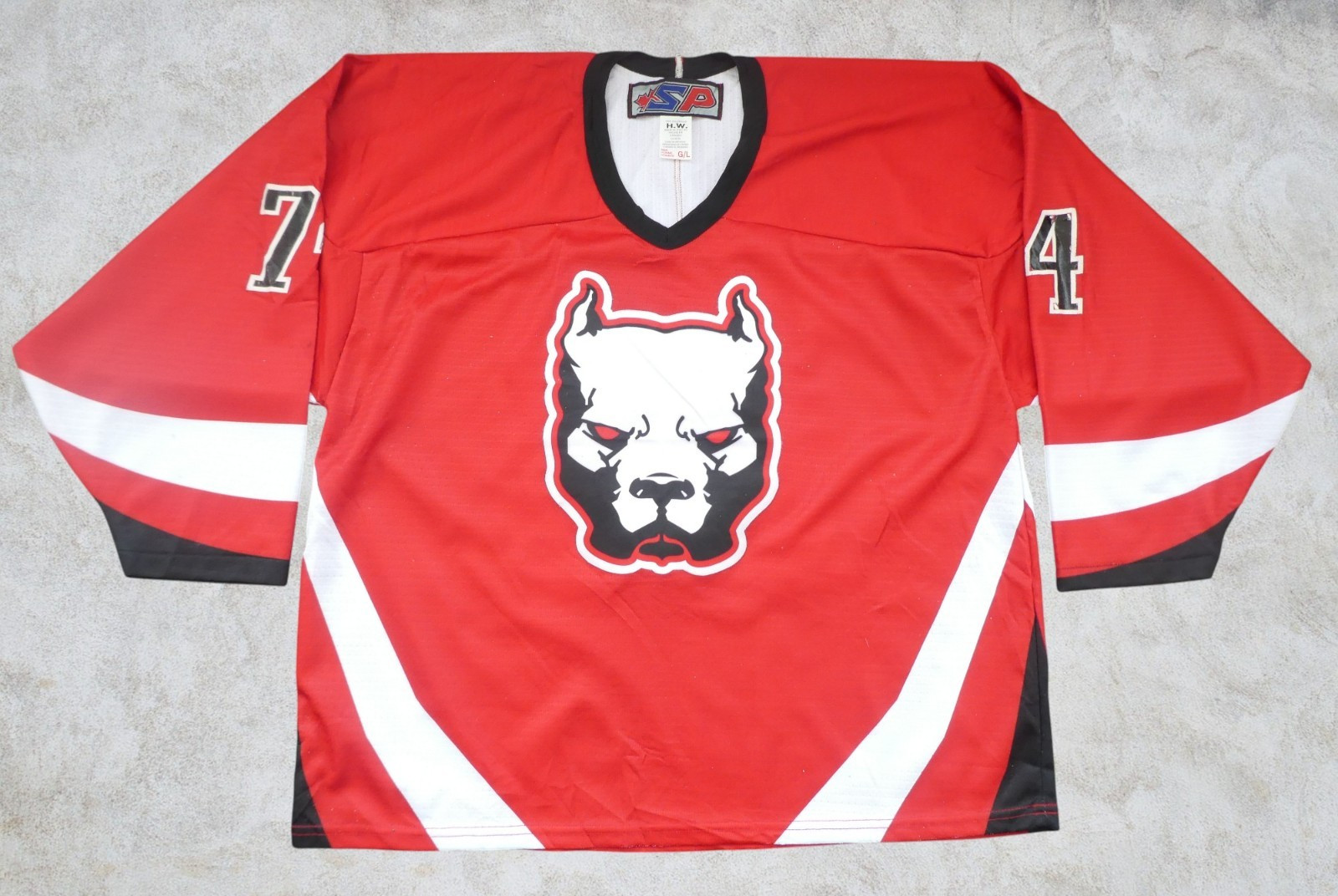 Large Mens Pitbull #74 Ice Hockey Jersey SP (Canada)
