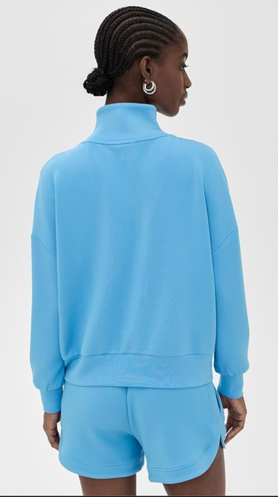 Varley Womens Hawley Half Zip Sweatshirt Double Soft Blue Size L New w/ Defects