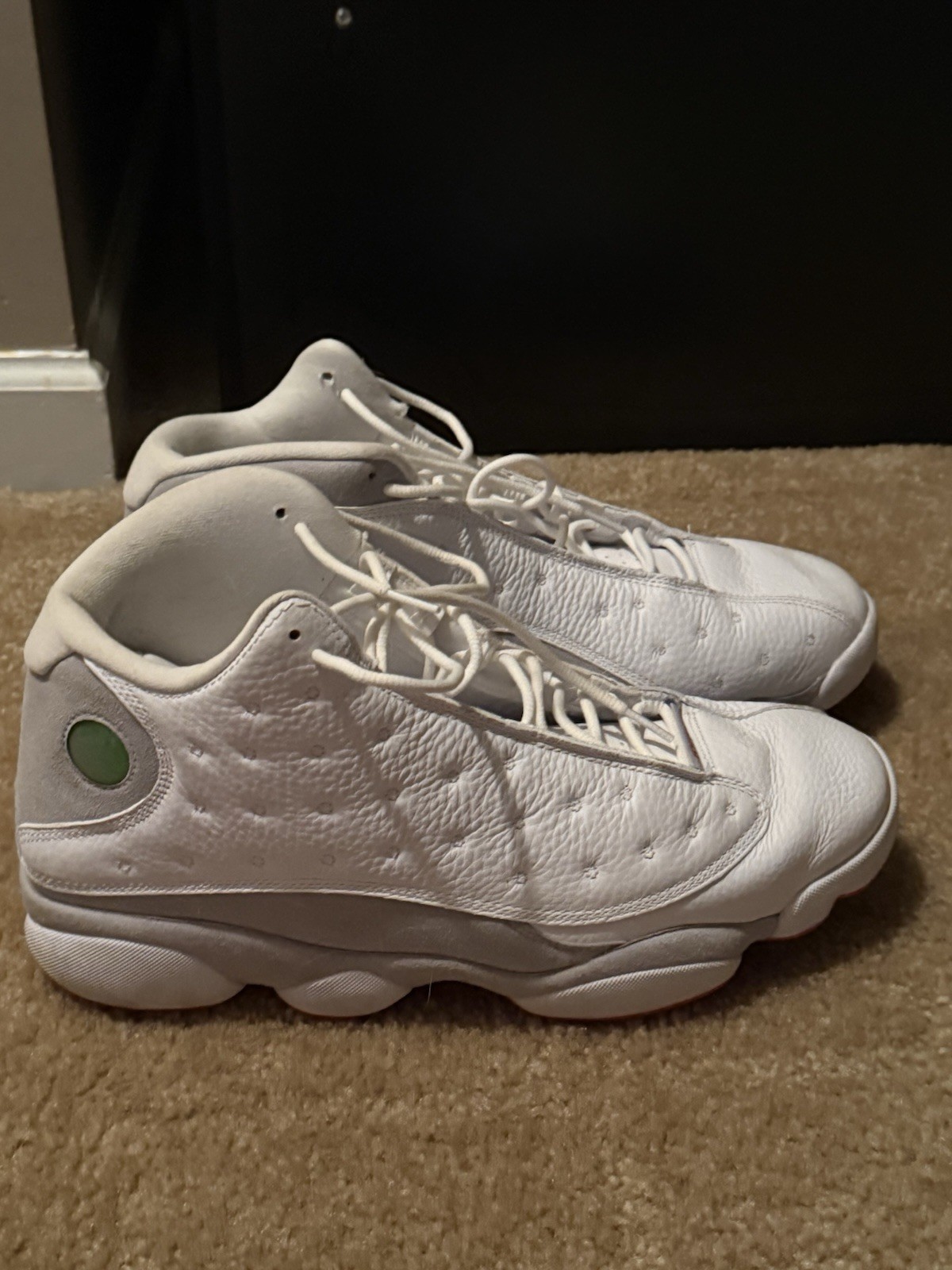 Jordan Air Jordan 13 Retro White Wolf Grey True Red Leather 414571-160