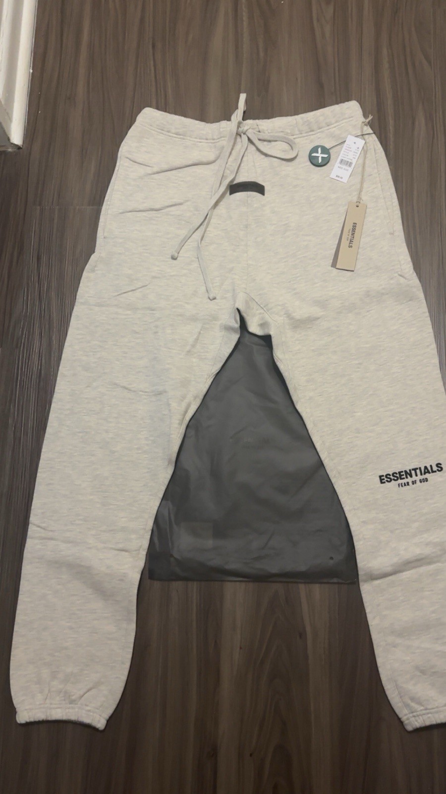 Fear of God Essentials Set Hoodie & Pants Light Oatmeal Size: M