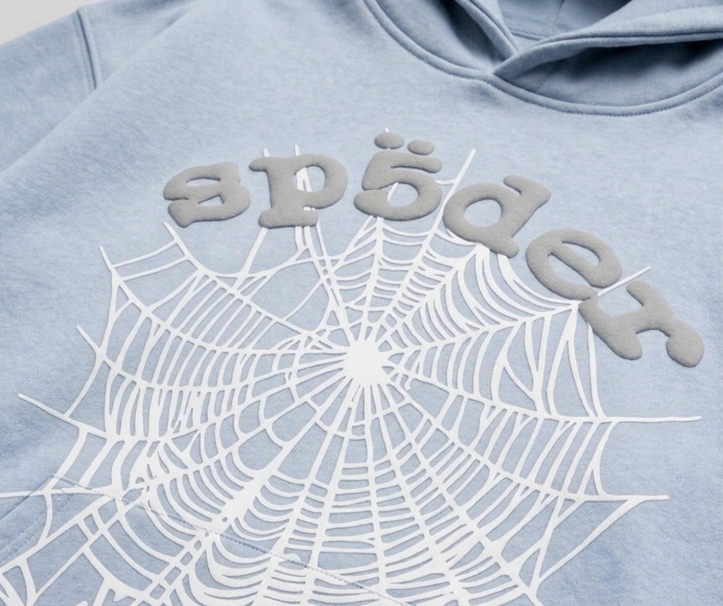 Sp5der OG Web V2 Hoodie Dusty Blue Pullover Graphic Print men’s size s,m,l