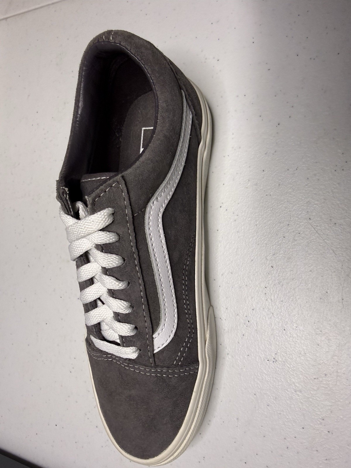VANS Old Skool Gray/White Suede Low Top Lace-Up Water Resistant Sneakers