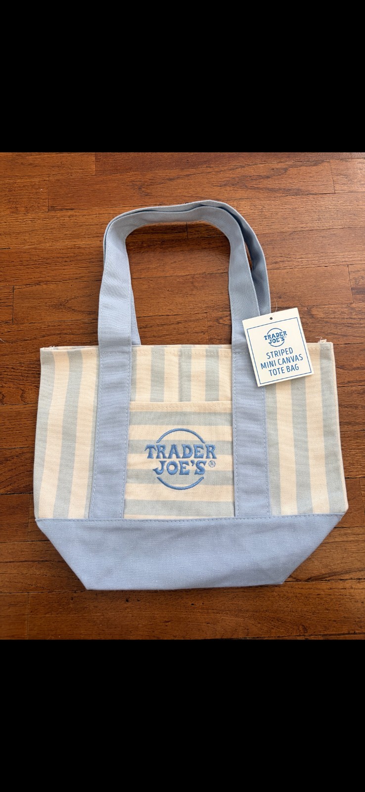 Trader Joe’s Mini Pastel Striped Canvas Tote Bag