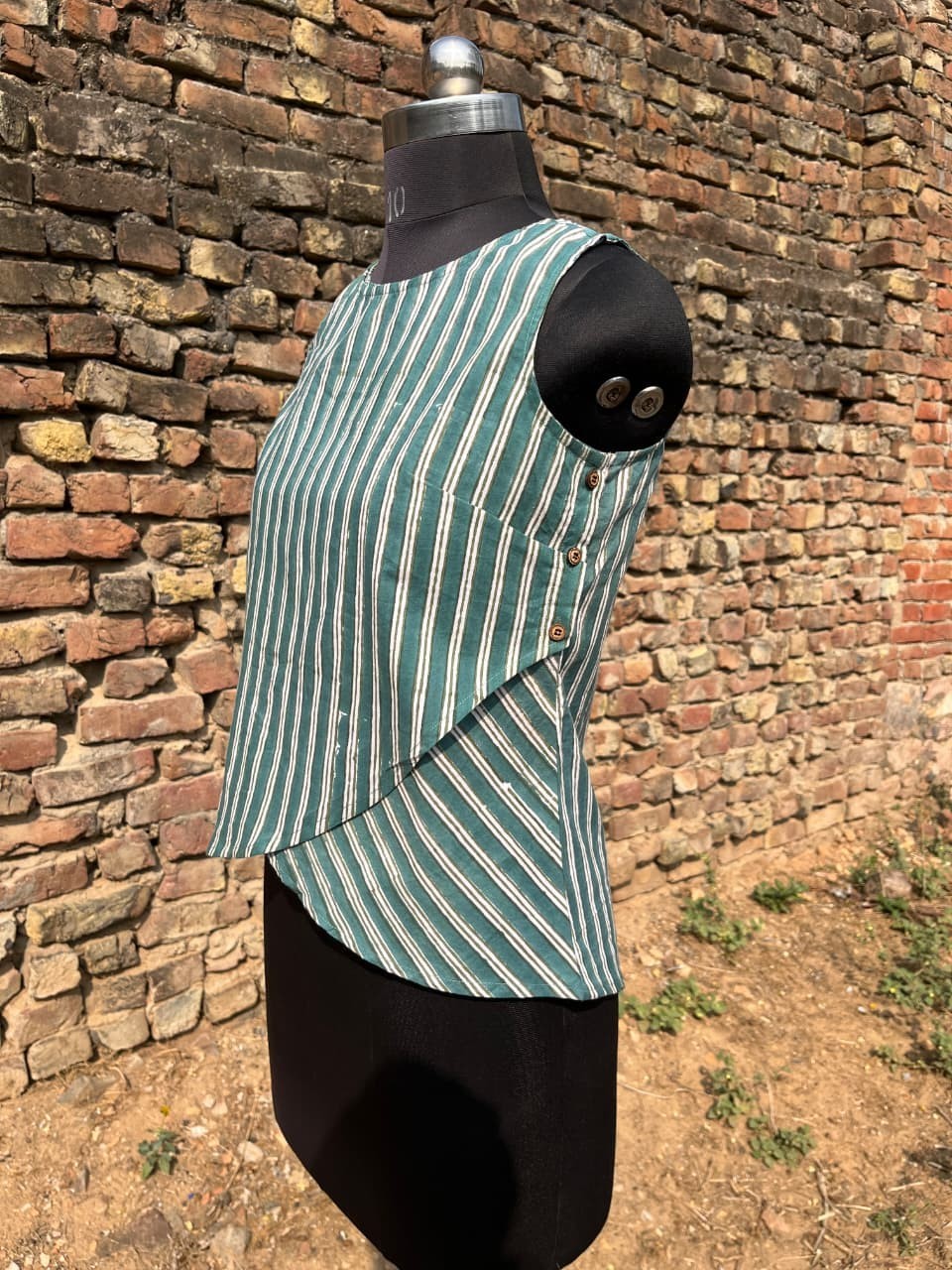 Handmade Block Print Blouse | Coconut Buttons | Artisan Indian Cotton Top Women