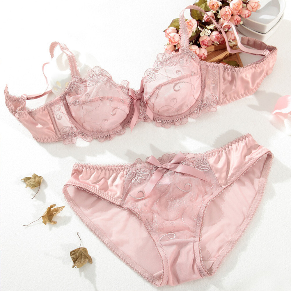 Womens Bras Set Underwired Sexy Lingerie Underwire Brassiere Lace Panties AABCDE