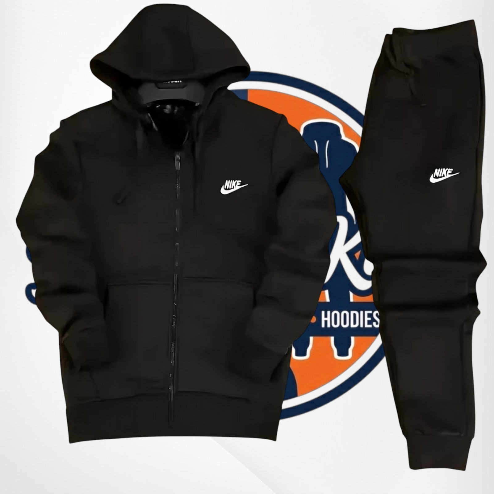 Nike TrackSuit Men’s Sweatsuit Set Hoodie Slim Fit To Match Joggers GymWear Blue