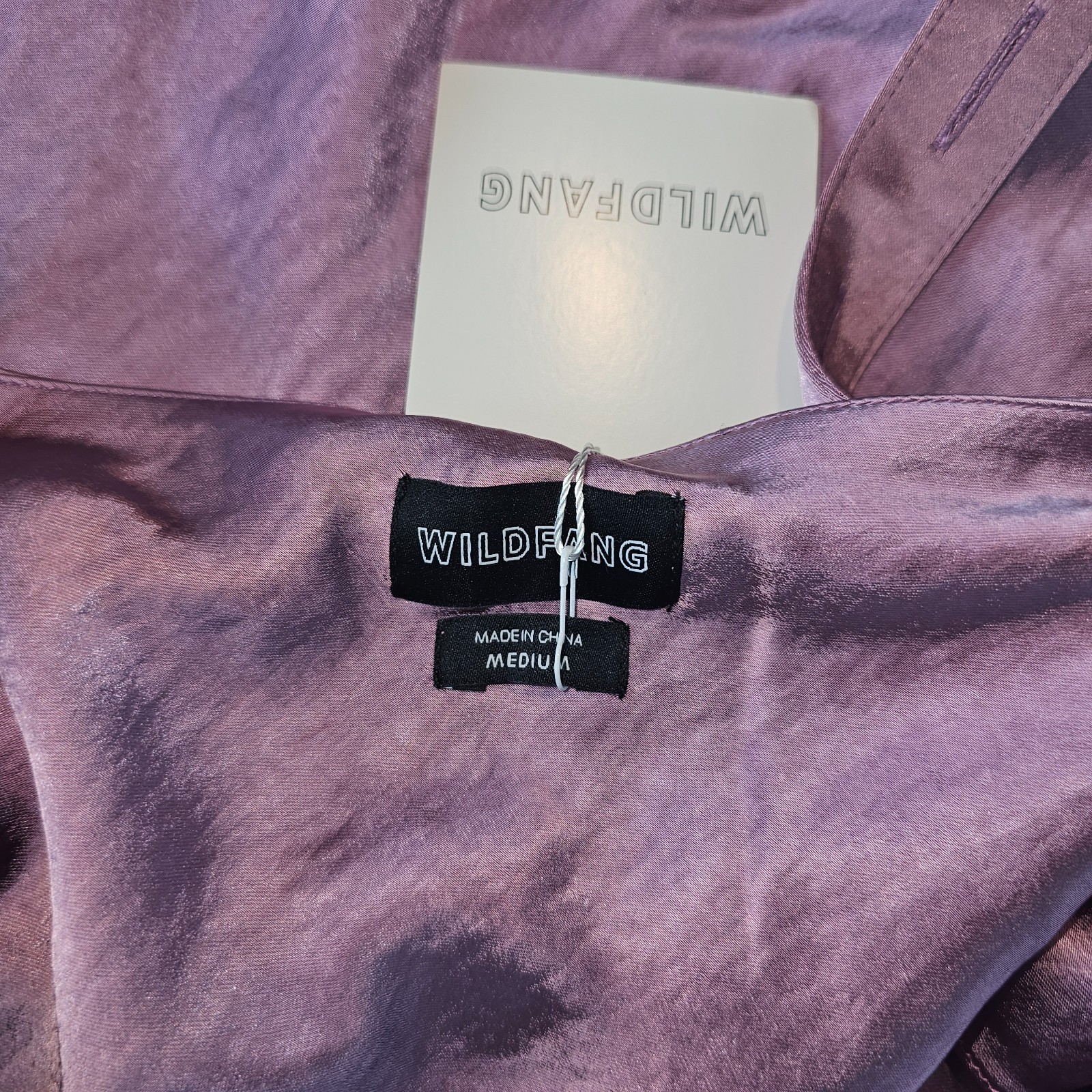 Wildfang The Empower Satin Cami Tank Medium W Tie Mauve Purple NEW