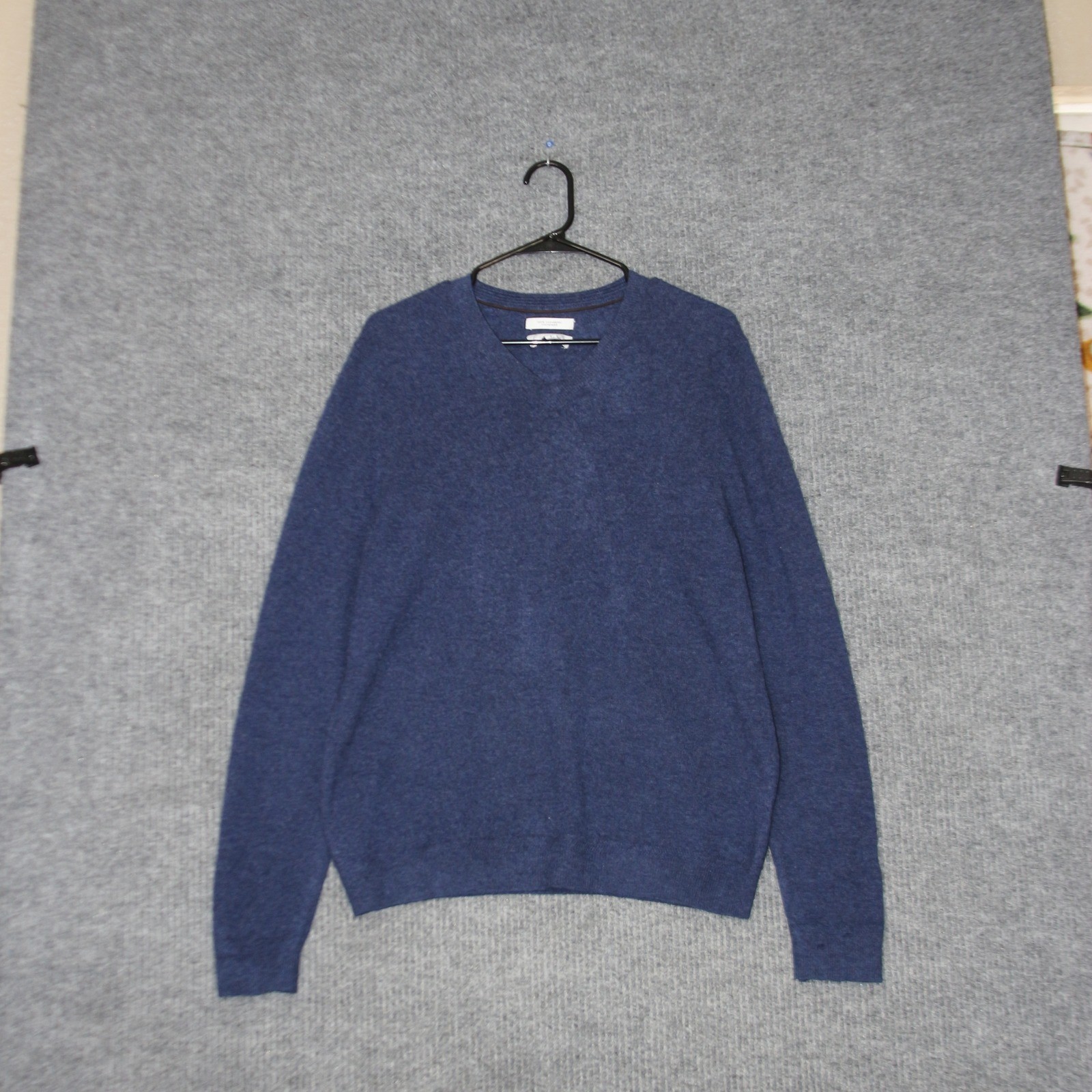 John W Nordstrom V-Neck Sweater Women M Blue 100% Cashmere Long Sleeve