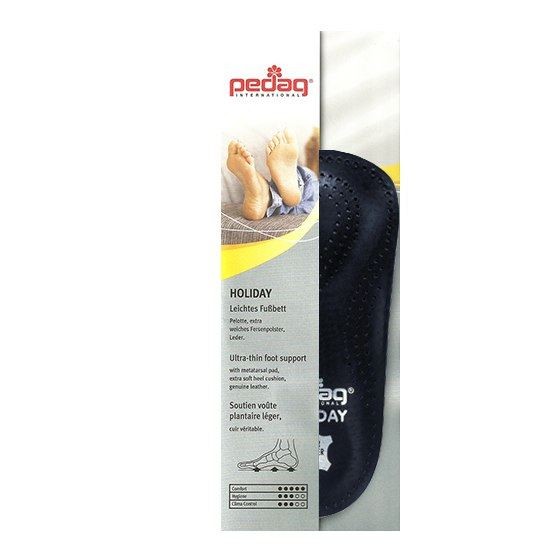 HOLIDAY BLACK 3/4 Leather Ultra Light, Thin, Semi-Rigid Orthotic with Metatarsal