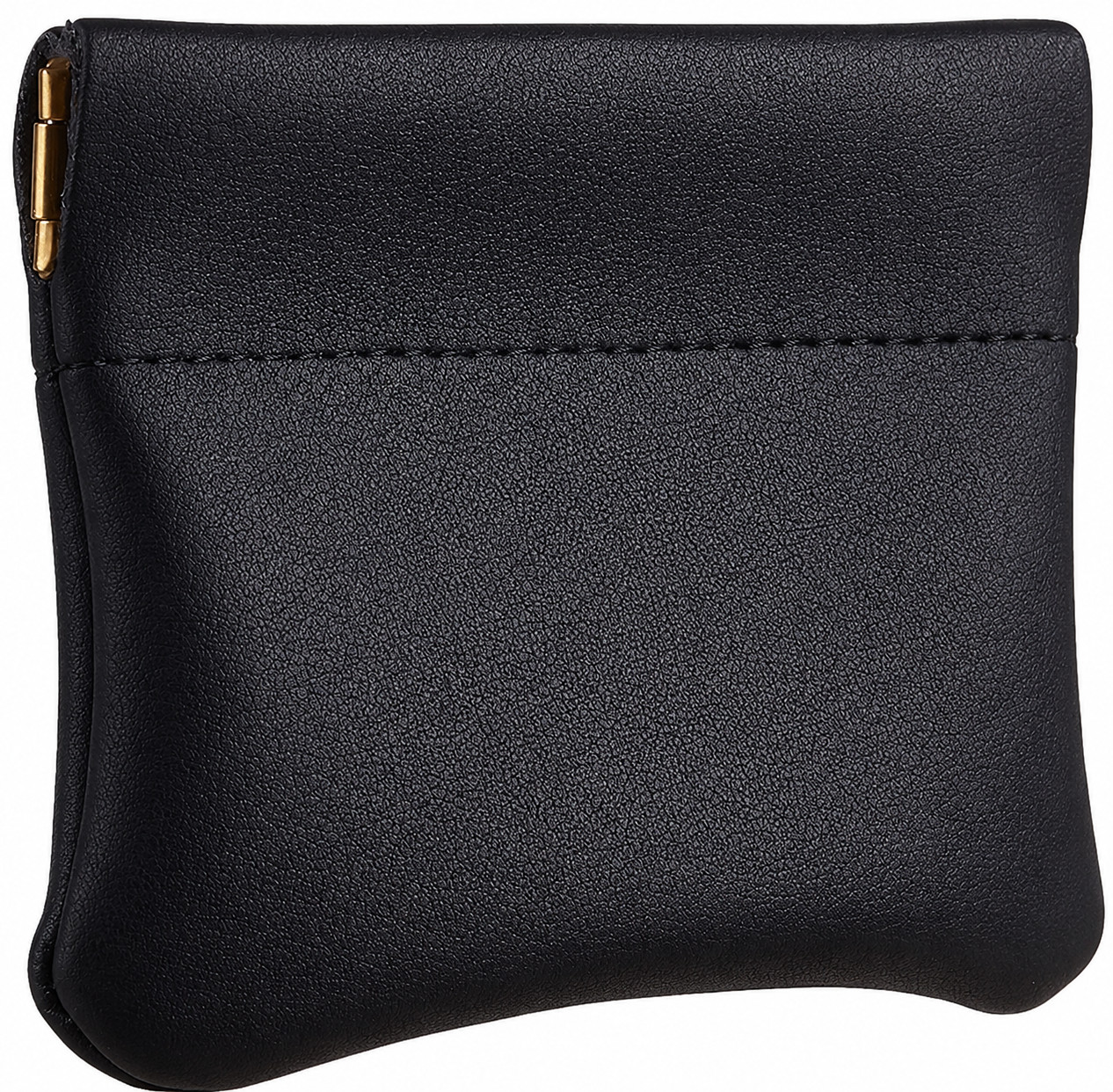 Leather Squeeze Coin Purse Pouch Change Holder For Men & Women – Balck [NEW]