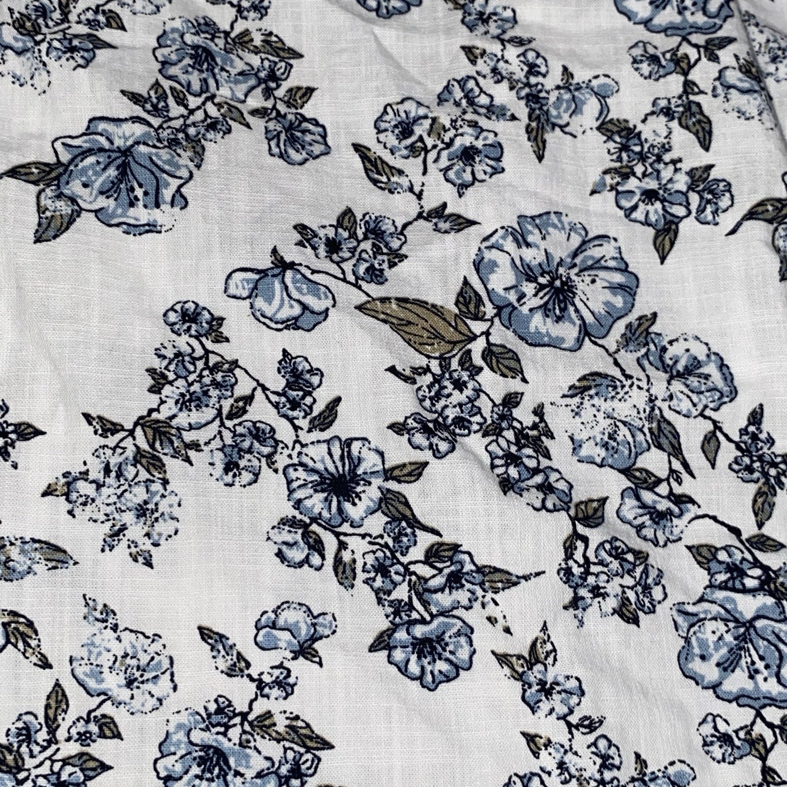 Cactus Man Ricky Singh Button Down Shirt Men’s L White Blue Floral Aloha Beach