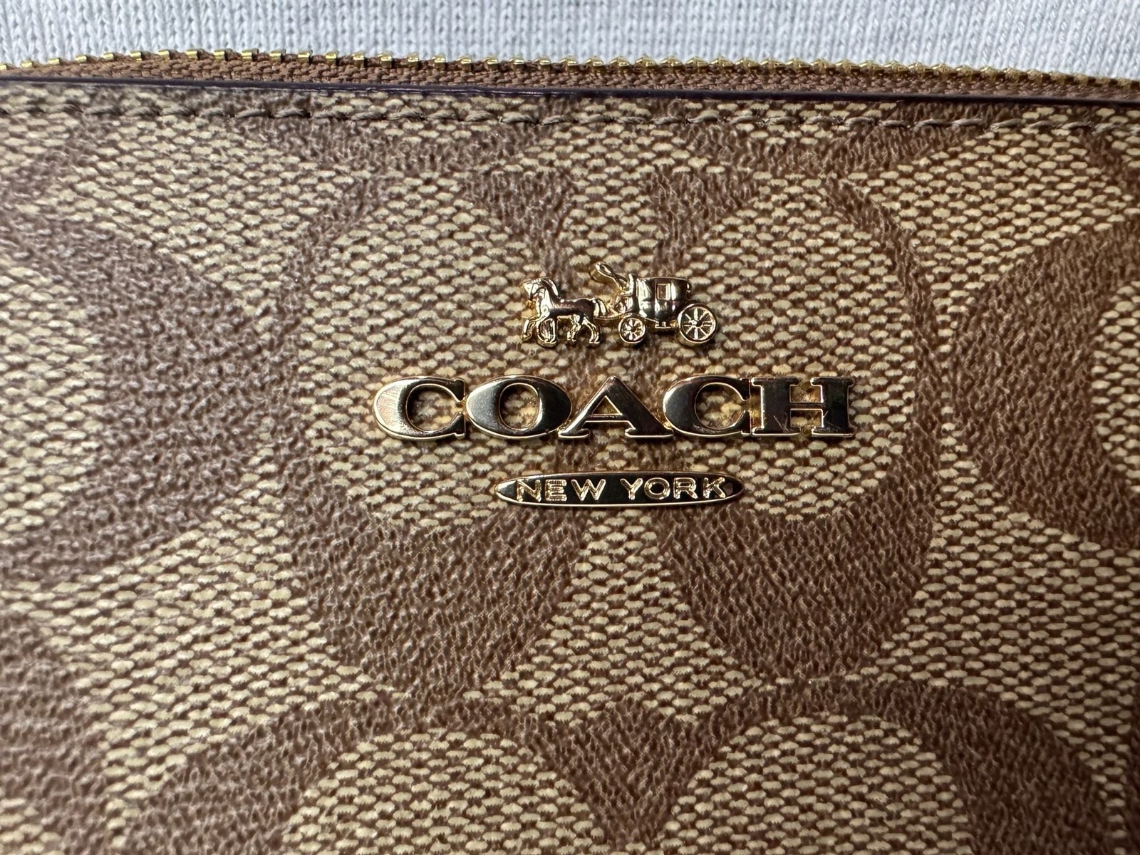 Coach Large Corner Zip Wristlet in Signature Coated Canvas
