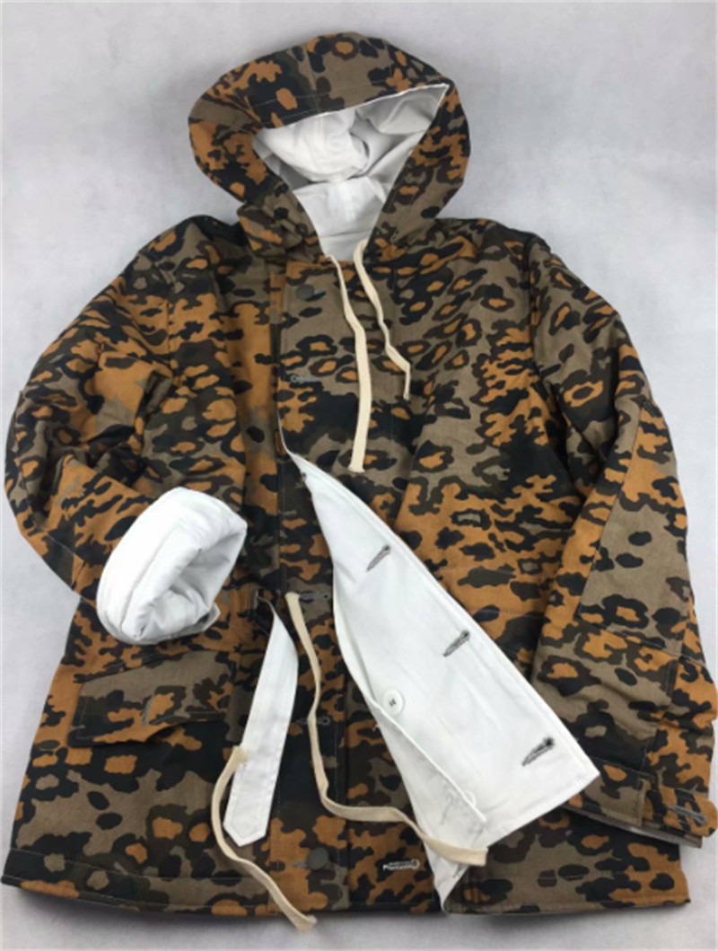WWII German Autumn Oak Leaf Camo Parka, Double Sided Reversible Winter Military