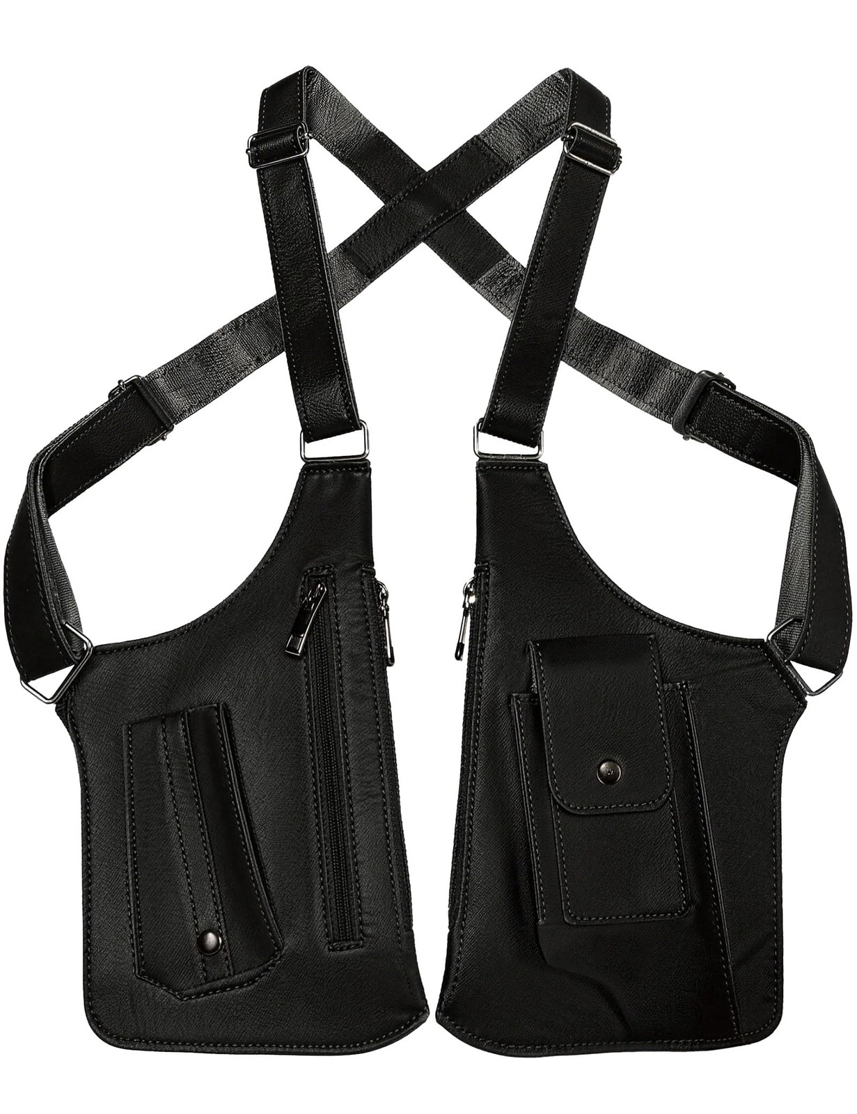 ECGER Large Double – 36cm/11.7in X 21cm/8.3in, Black Armpit Bag