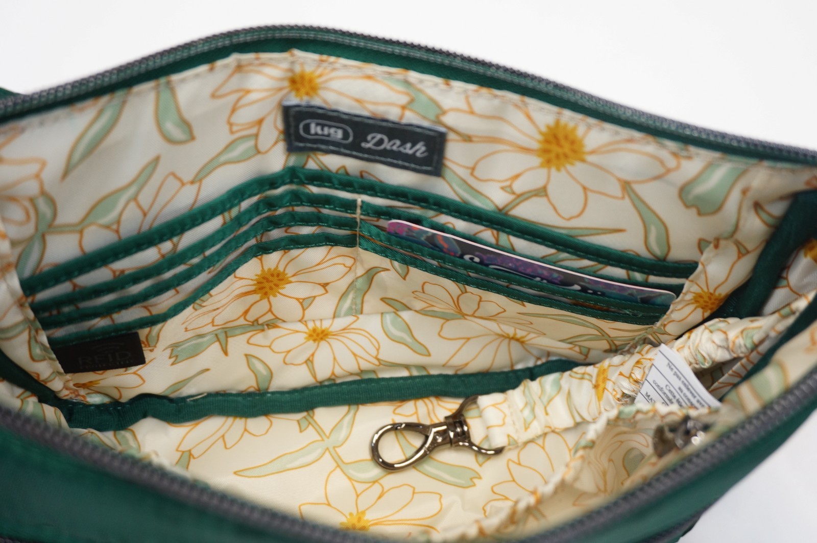 NEW ❤️ Lug Dash Wickedly Emerald Green Crossbody RFID Daisy Interior