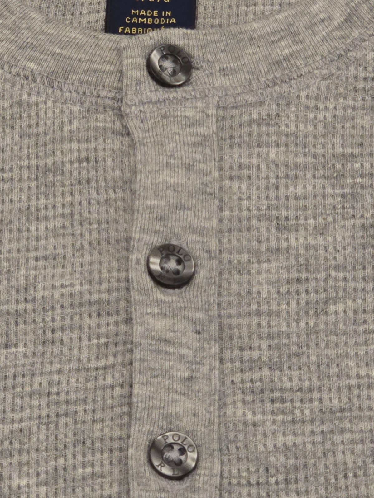 NWT Polo Ralph Lauren Waffle Knit Henley Thermal Crew-Neck T-Shirt SZ- 2XL- Gray