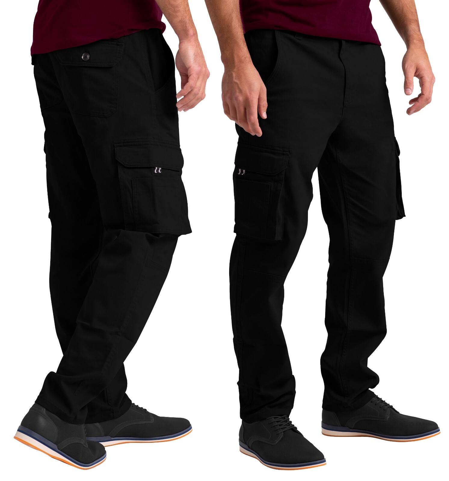 Mens Cargo Combat Flex Work Trouser Relax-Fit Multi Pocket Stretch Workwear Pant
