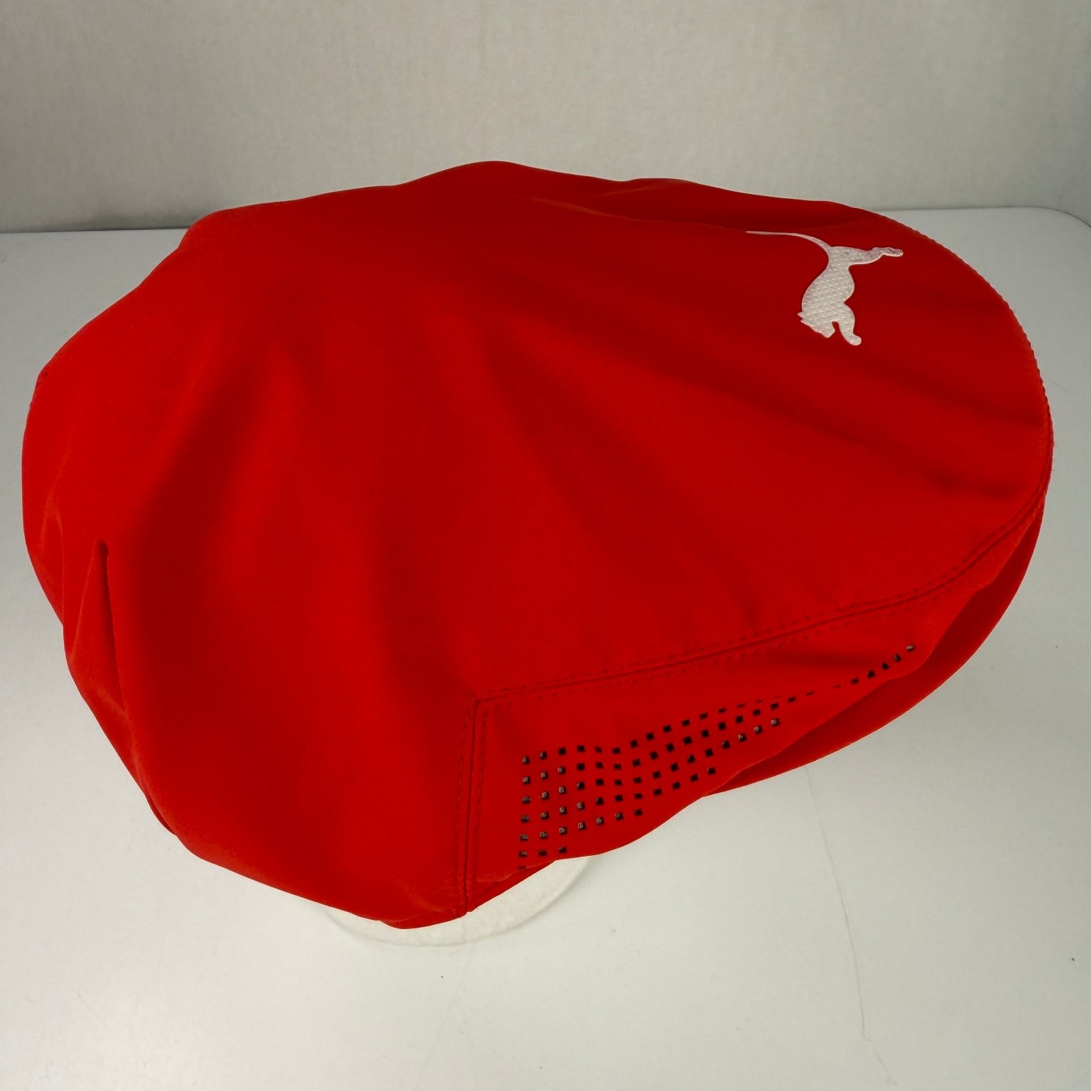 Puma Cobra Golf Hat Flat Cap Men’s Flexfit Red White Vented Pro Athlete