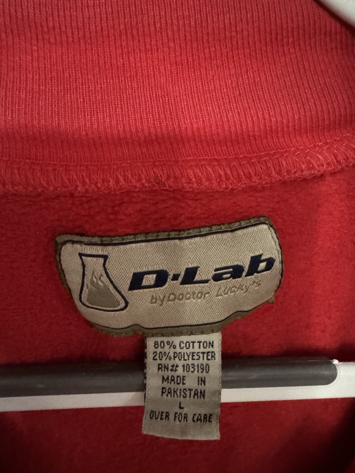 Large Red and White England Zip U Jacket with Pockets