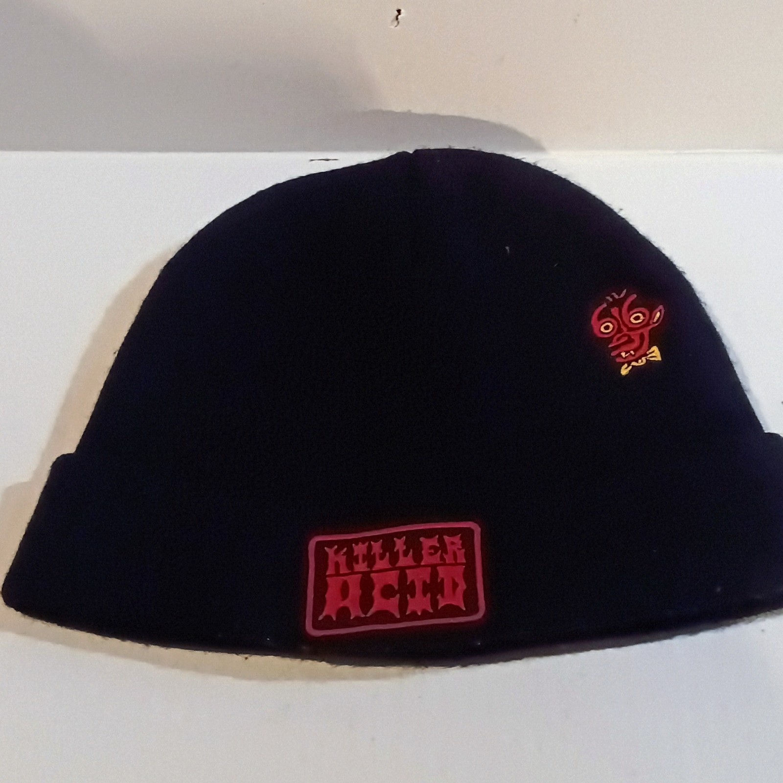 Killer Acid Highway To Hell Knit Beanie-One Size-Embroidered Patches-Fold Over