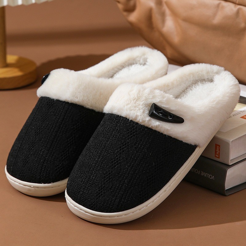 Winter Warm Plush Slippers Indoor Comfortable Anti Slip Home Shoes Large Size