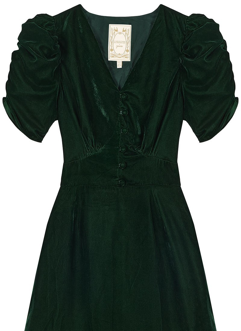 Joanie X Christina Hendricks Green Velvet Dress Size 26 Gothic BNWT RRP £129